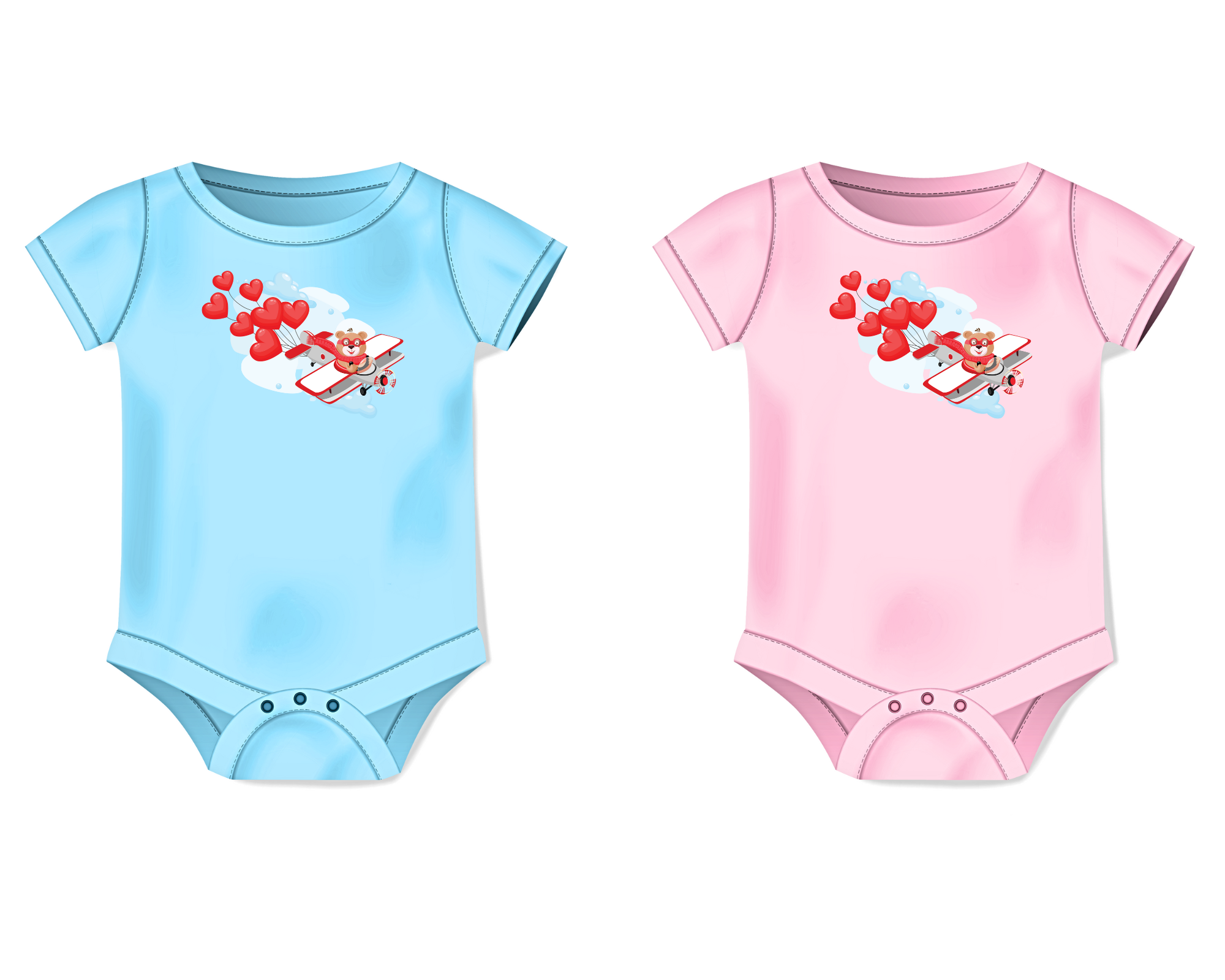 Valentine Bear Pilot Infant Onesie