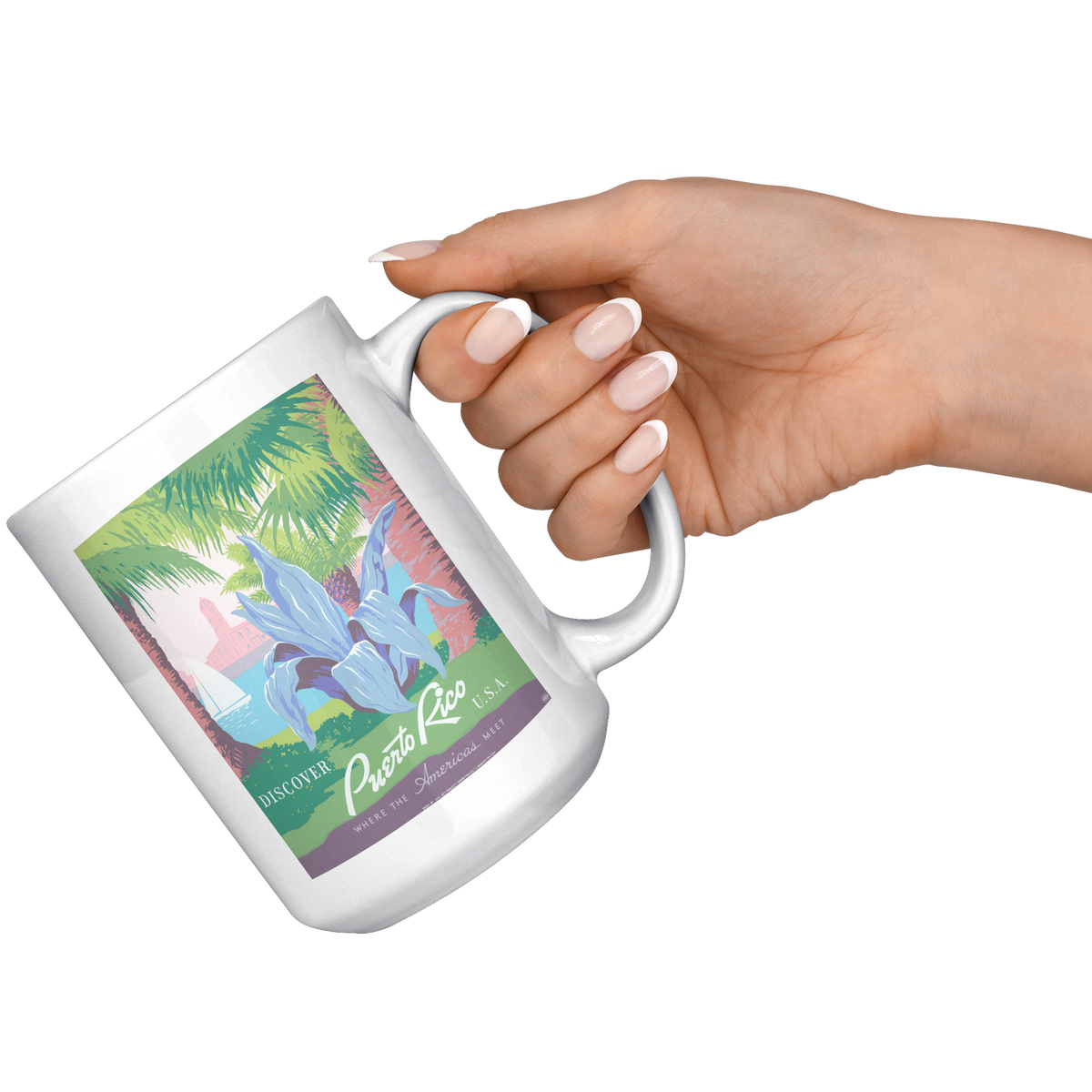 Vintage_Discover_Puerto_Rico_Travel_Post_15oz_White_RH_Model_Mockup.png_16295515