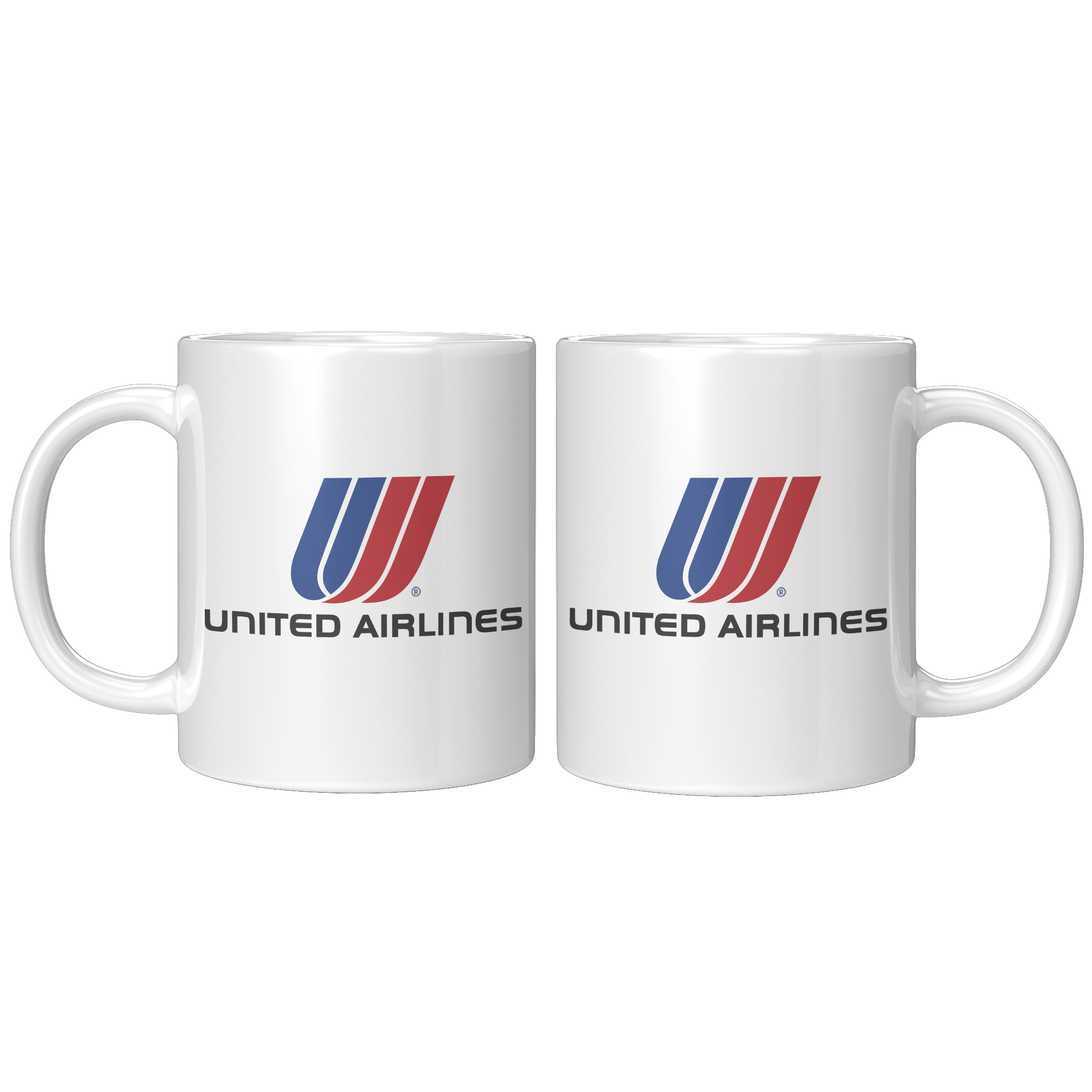 Vintage United Airlines Coffee Mug - Saul Bass Tulip Logo