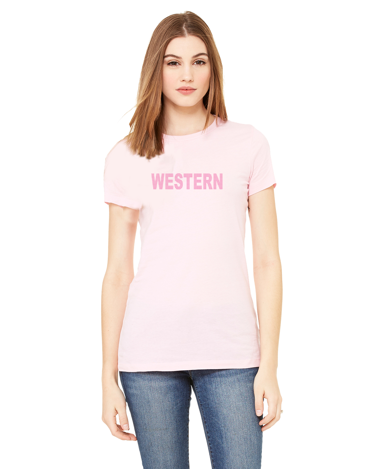 Western Breast Cancer Awareness Ladies T-shirt