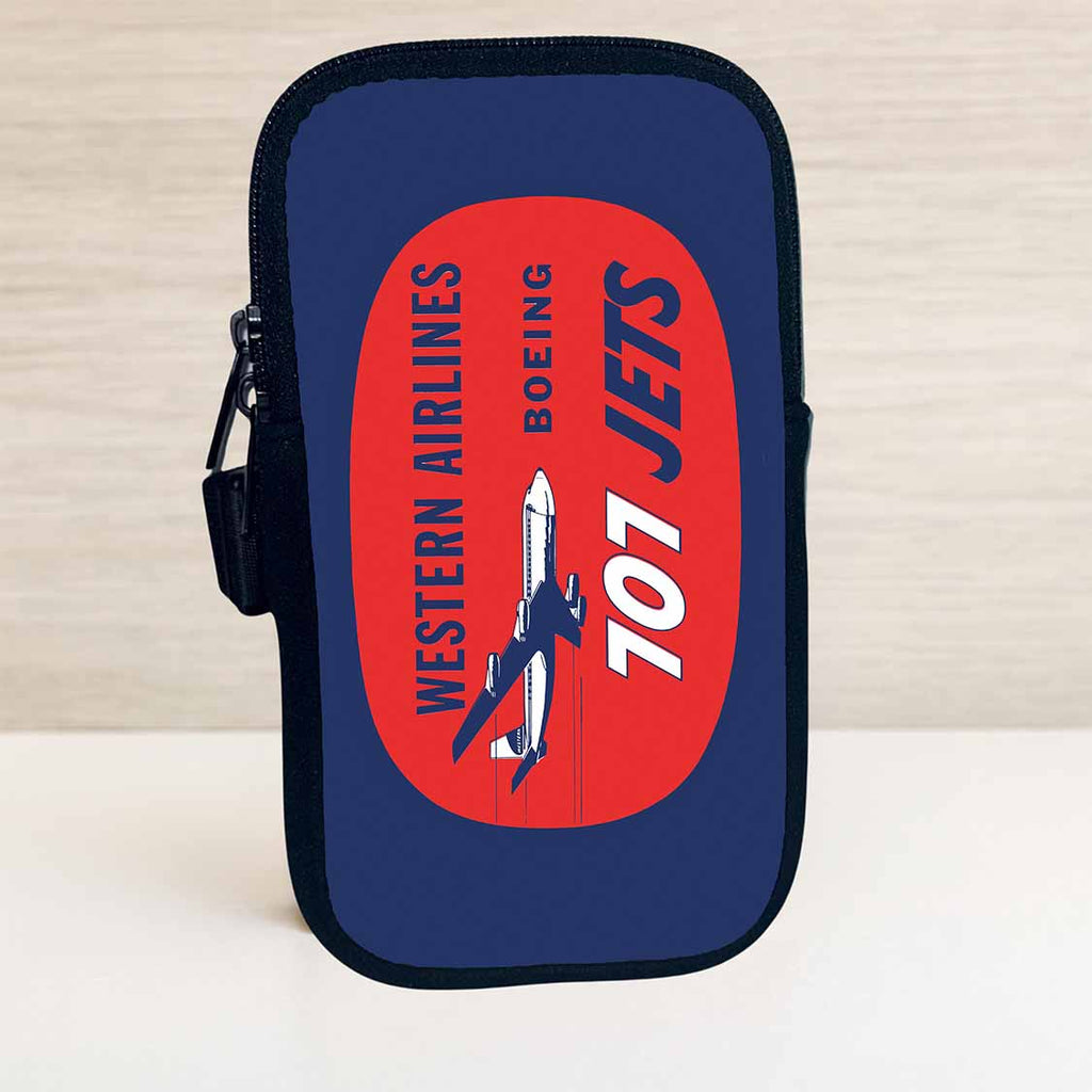 Western Airlines Vintage 707 Bag Sticker Travel Pouch