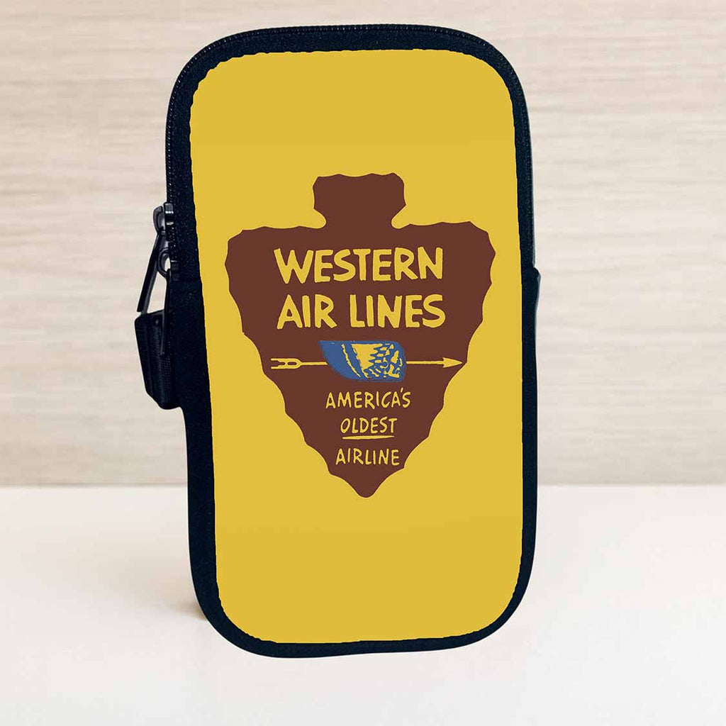 Western Airlines Vintage Oldest Airline Bag Sticker Travel Pouch