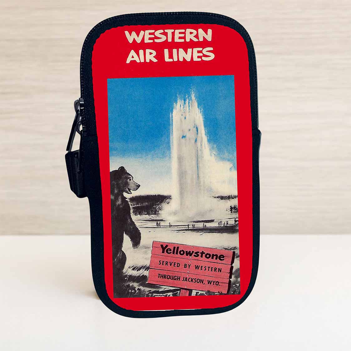 Western Airlines Yellowstone Bag Sticker Travel Pouch