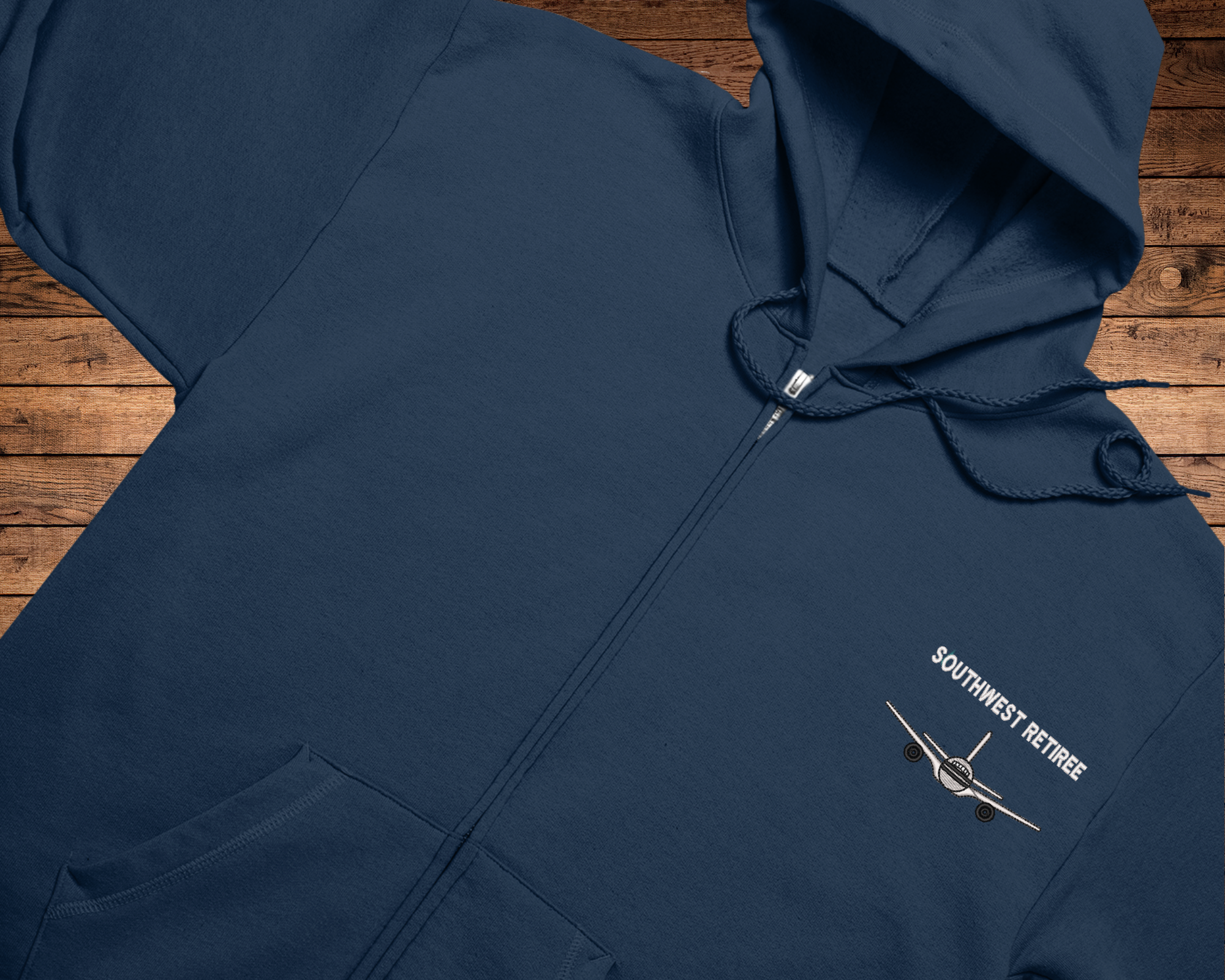 Southwest Embroidered  Zip Hooded Sweatshirt