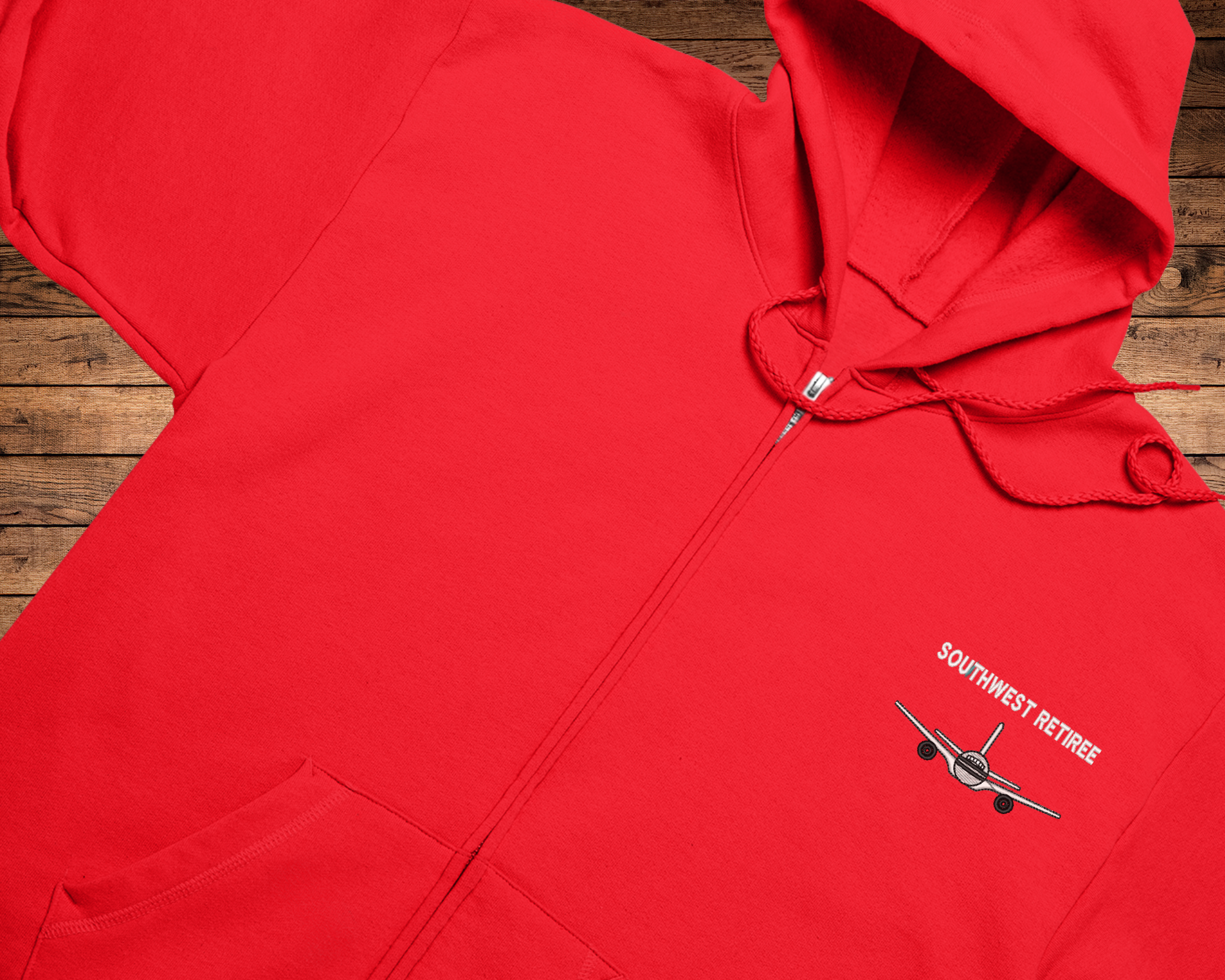 Southwest Embroidered  Zip Hooded Sweatshirt