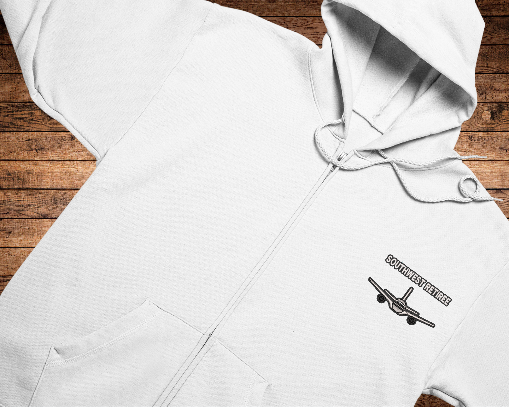 Southwest Embroidered  Zip Hooded Sweatshirt
