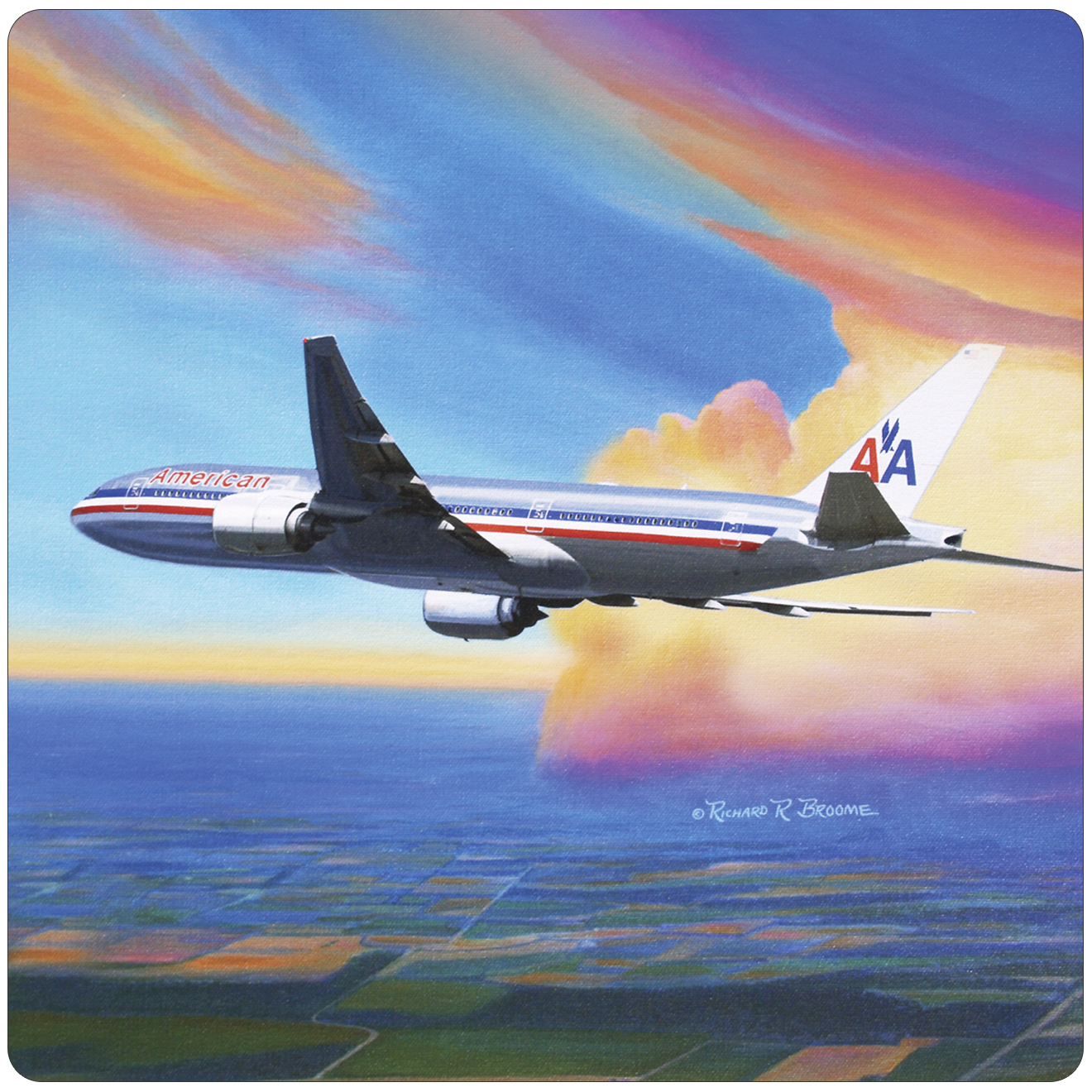 AA 777 Square Sandstone Coaster by Rick Broome
