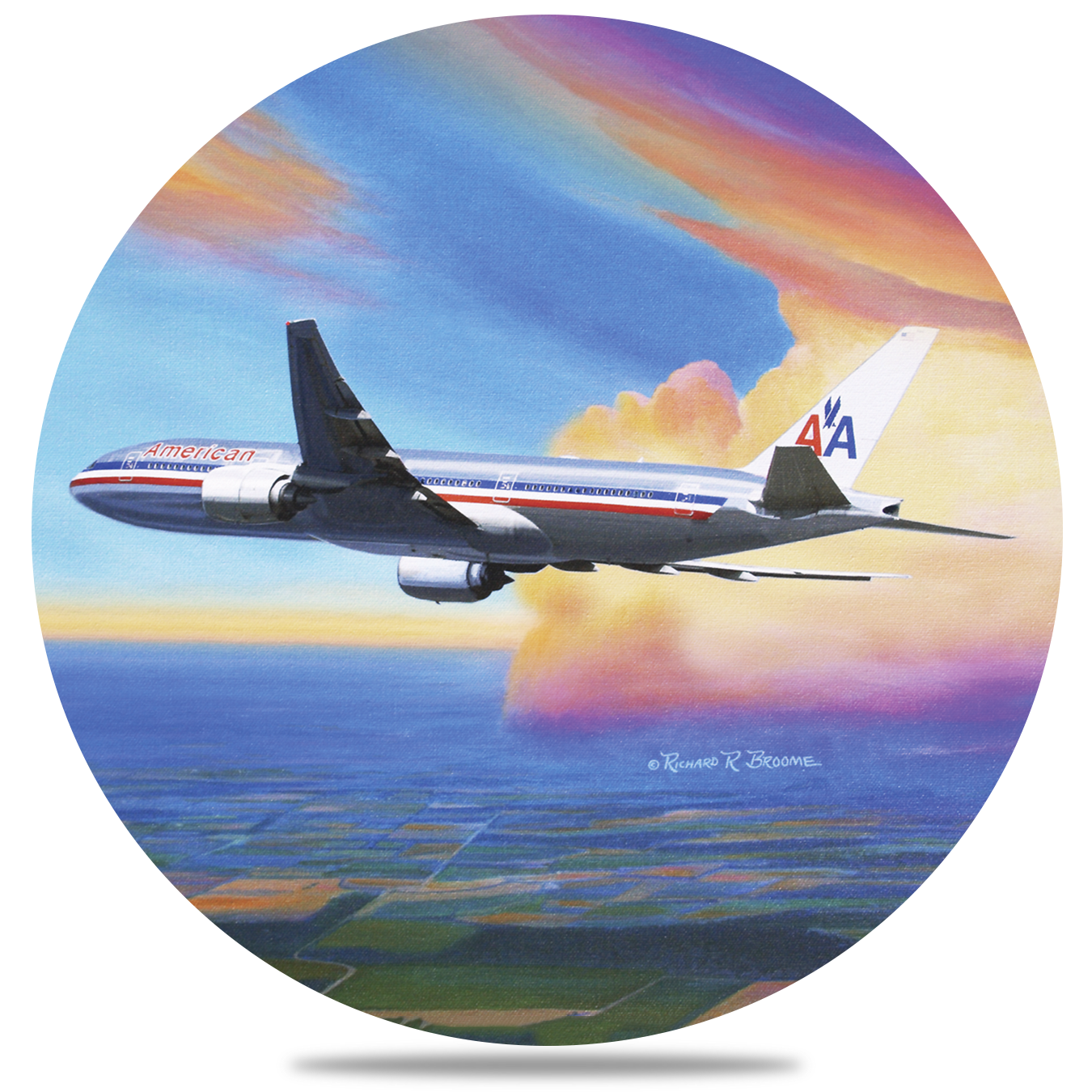 AA 777 Round Sandstone Coaster by Rick Broome