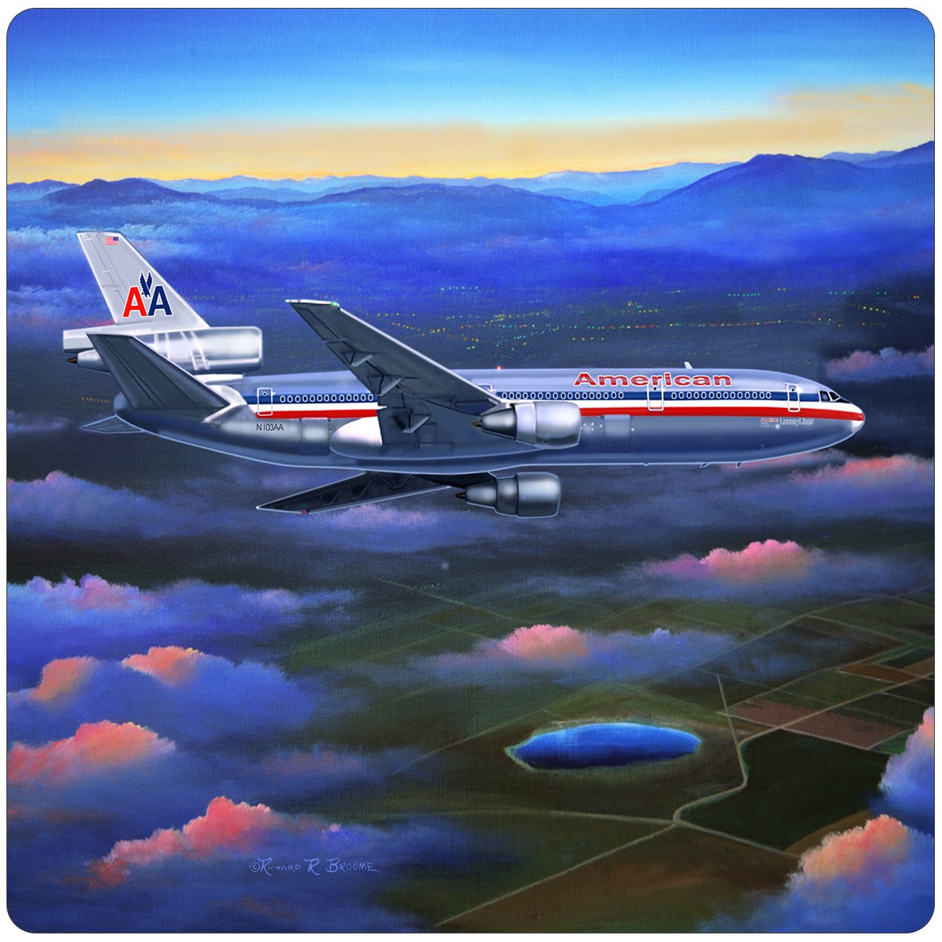 AA DC10 Square Sandstone Coaster by Rick Broome