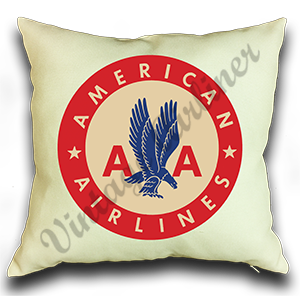 American Airlines 1940's Round Logo Linen Pillow Case Cover
