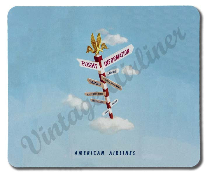 AA Flght Information Vintage Mousepad