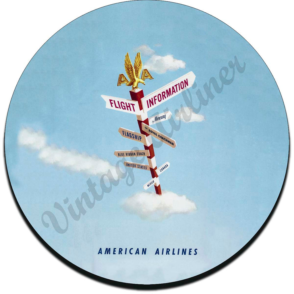AA Flght Information Vintage Sandstone Coaster