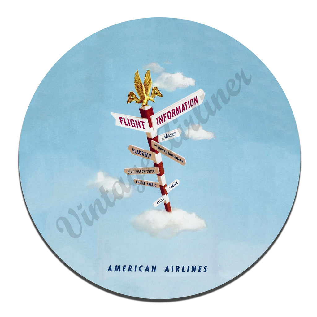 AA Flght Information Vintage Mousepad