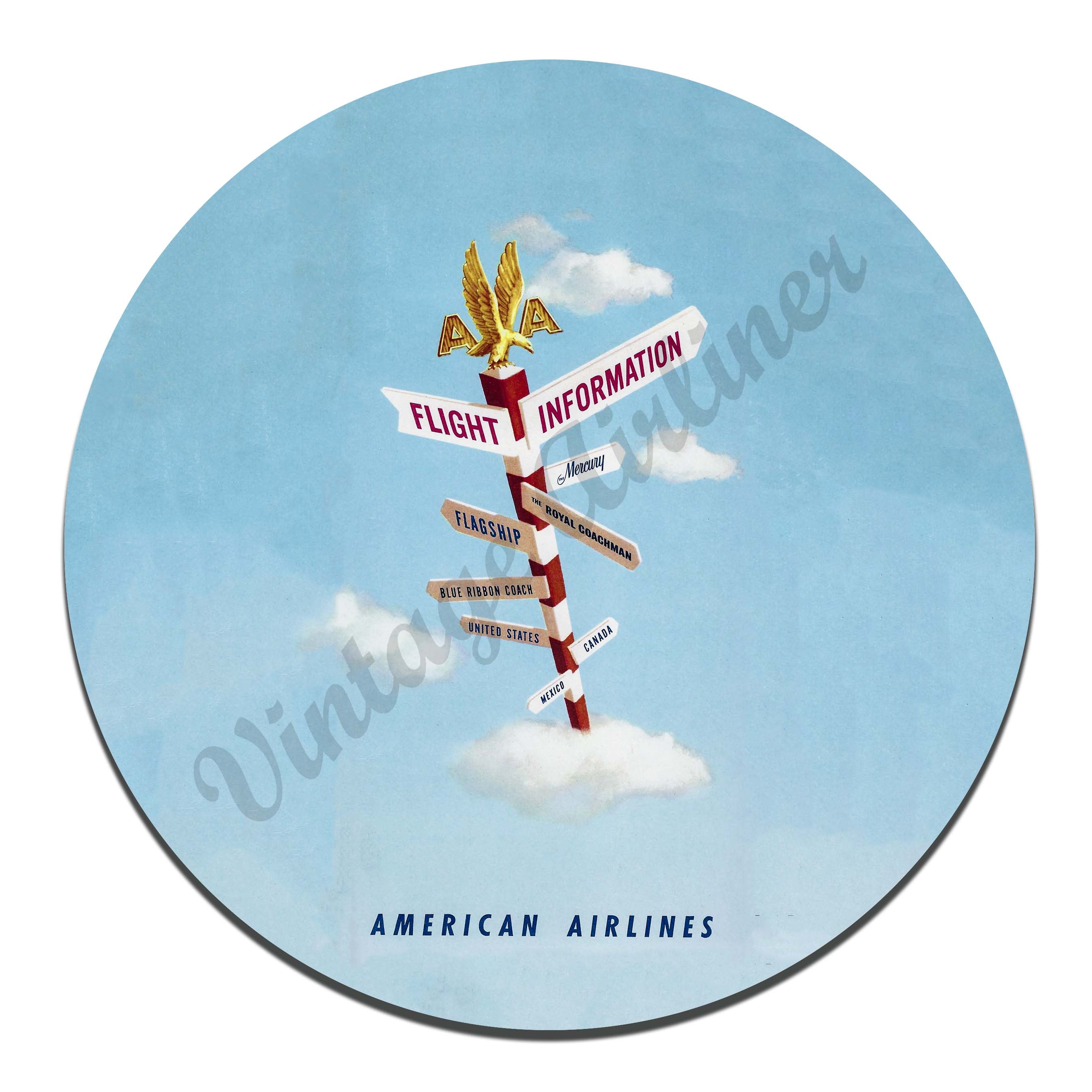 AA Flght Information Vintage Mousepad