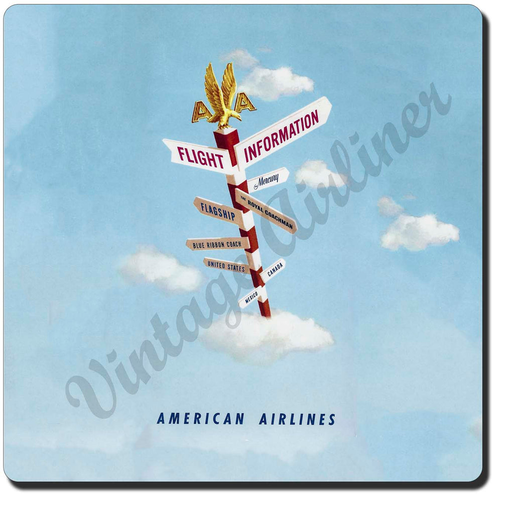 AA Flght Information Vintage Sandstone Coaster