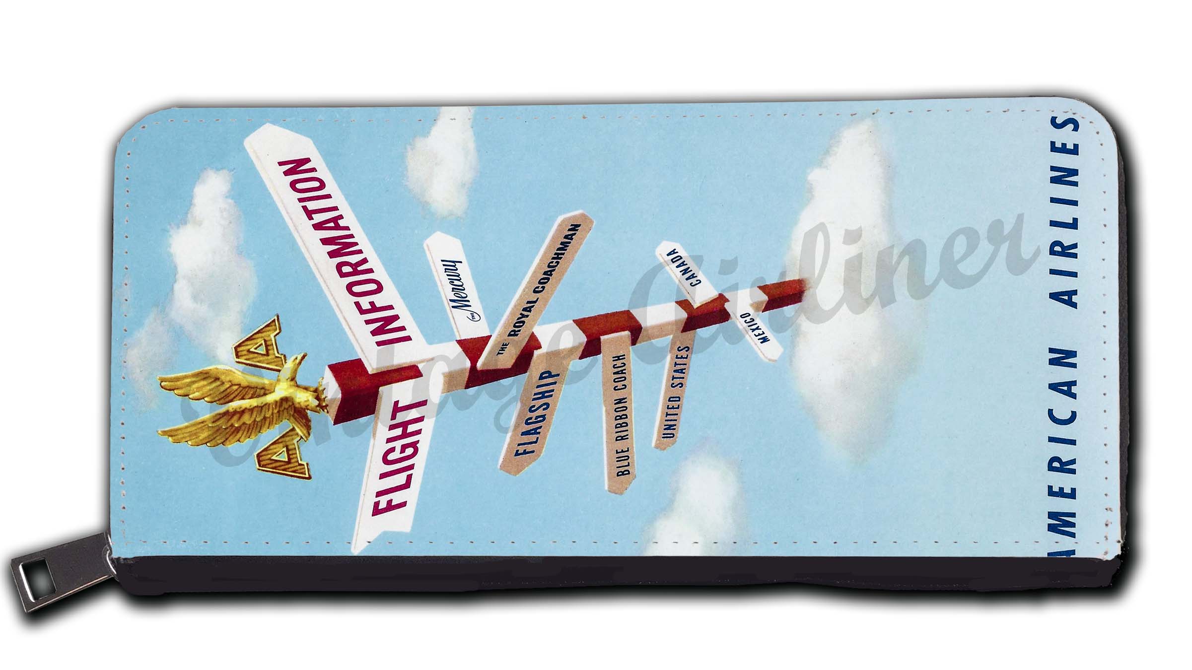 AA Flght Information Vintage Wallet