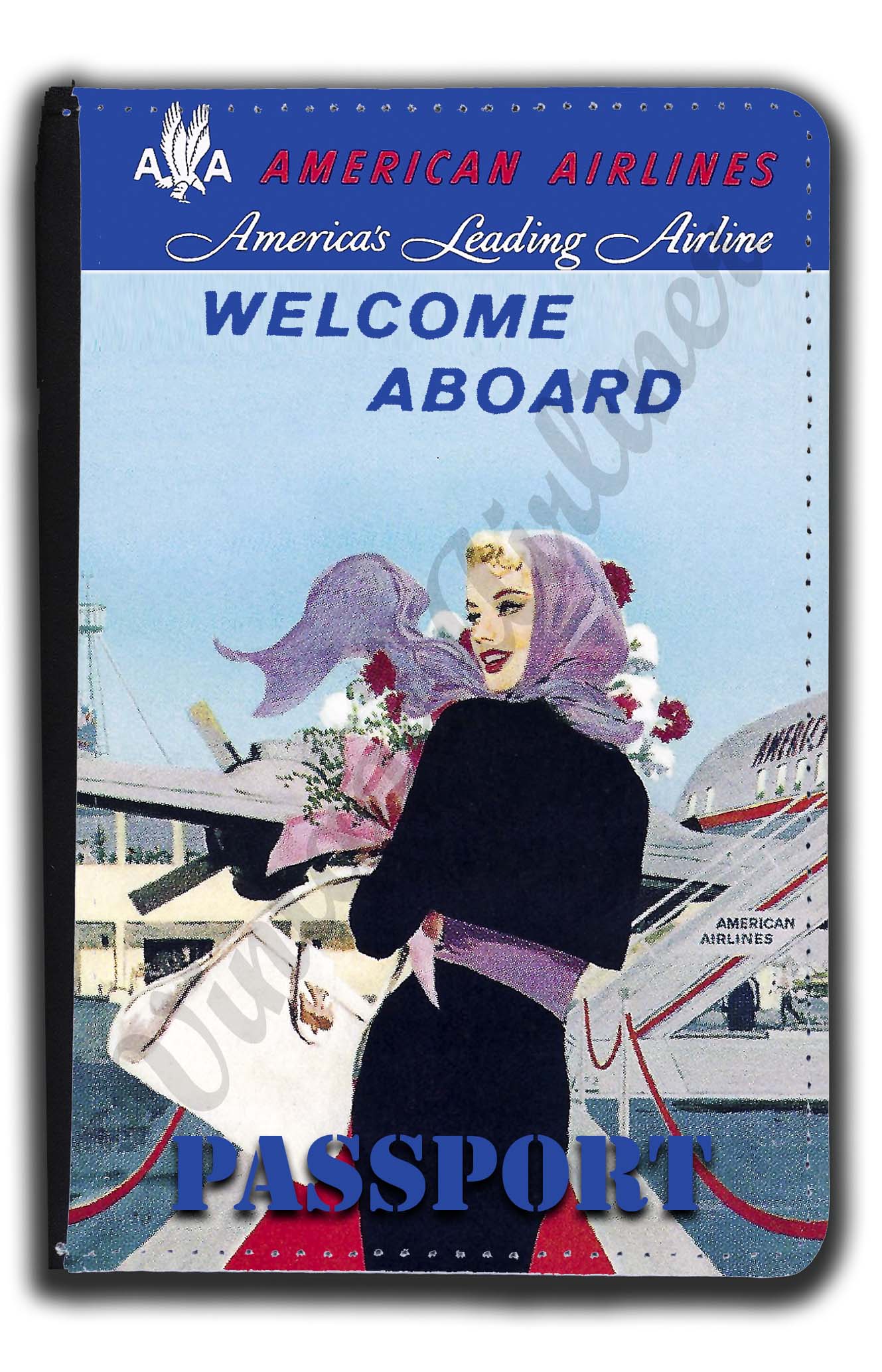 AA Welcome Aboard Vintage Passport Case
