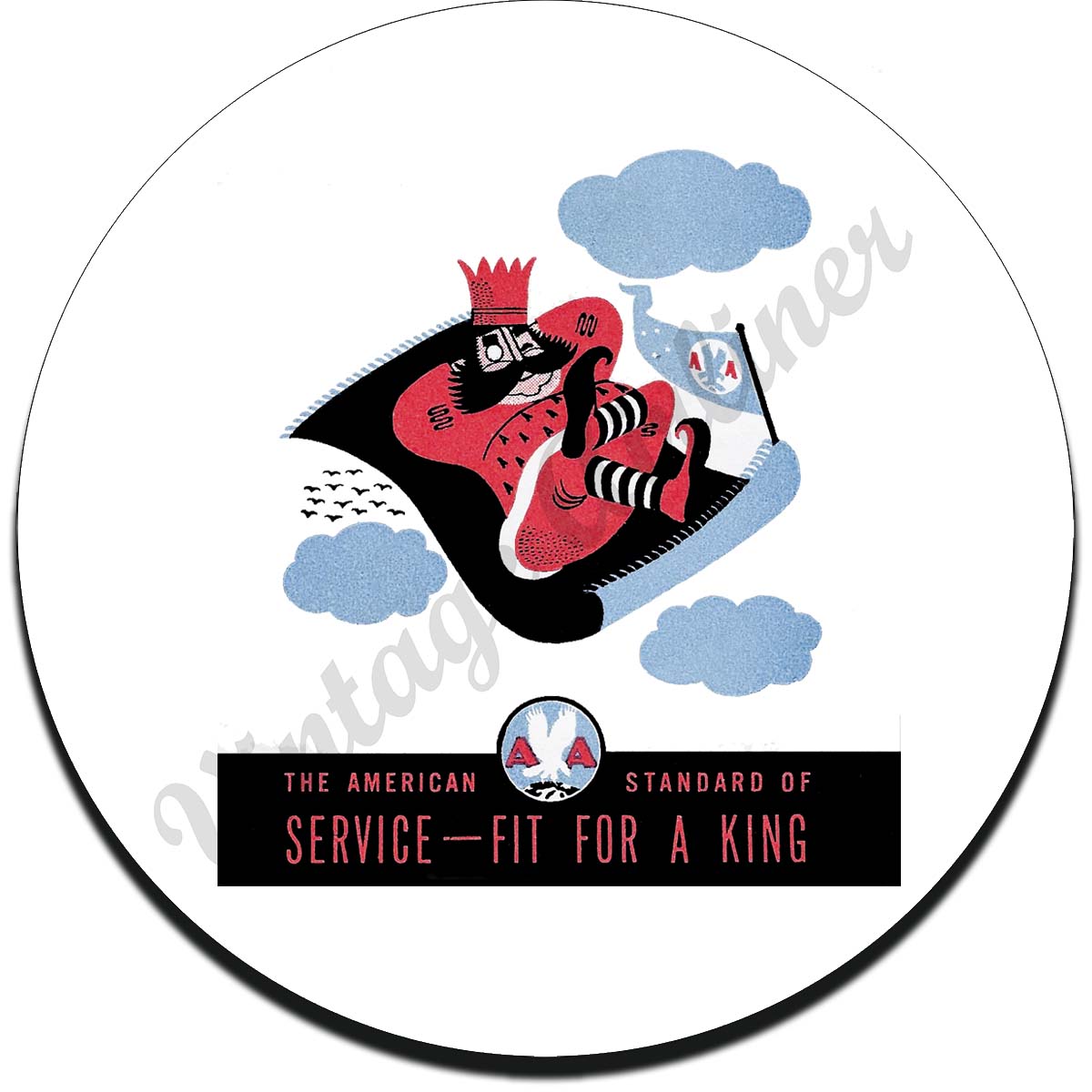 AA Service Fit For A King Vintage Sandstone Coaster