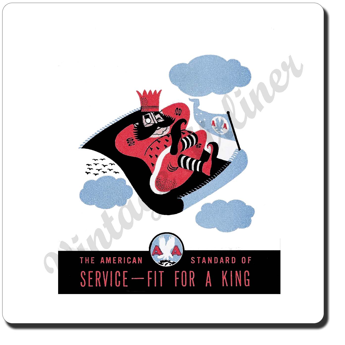 AA Service Fit For A King Vintage Sandstone Coaster