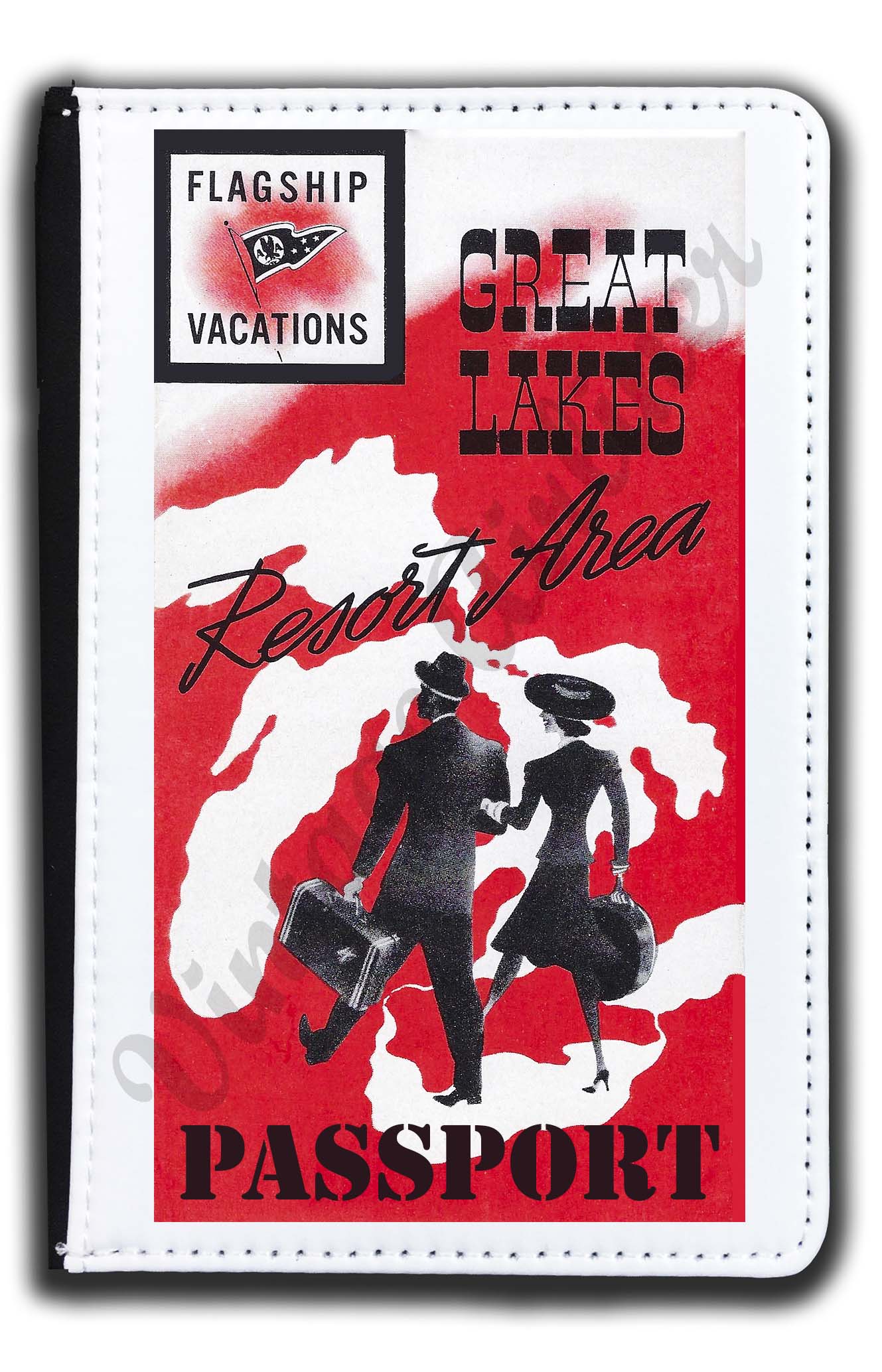 AA Flagship Vacation Great Lakes Vintage Passport Case