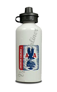 American Airlines 1940's Eagle Bag Sticker Aluminum Water Bottle