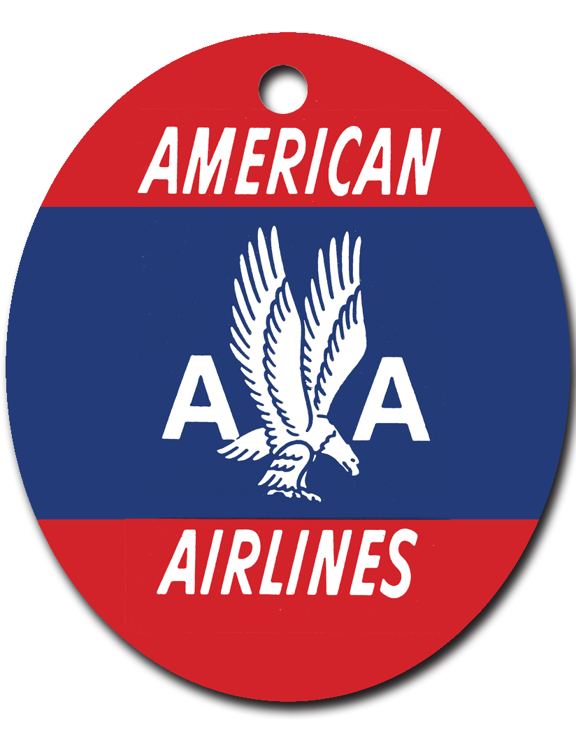 American Airlines Red Bag Sticker Ornaments