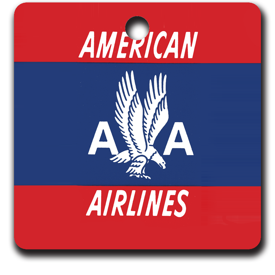 American Airlines Red Bag Sticker Ornaments
