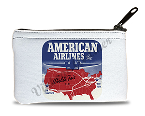 American Airlines World's Fair Bag Sticker Rectangular Coin Purse