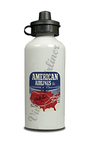American Airlines 1939 World's Fair Bag Sticker Aluminum Water Bottle