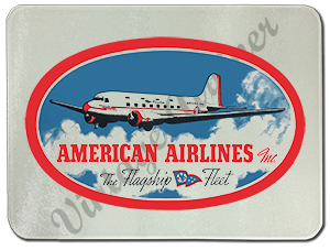 American Airlines Flagship Fleet Bag Sticker Glass Cutting Board