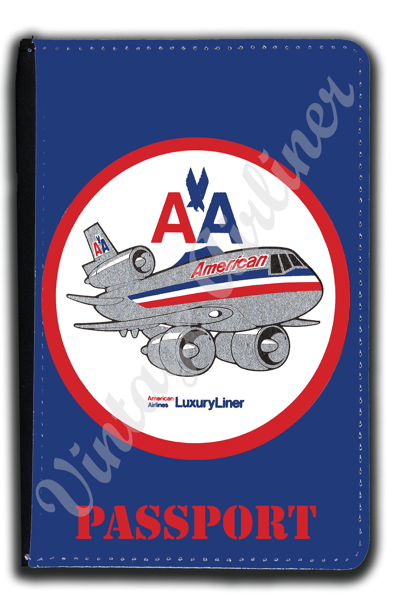 AA DC-10 Old Livery Bag Sticker Passport Case