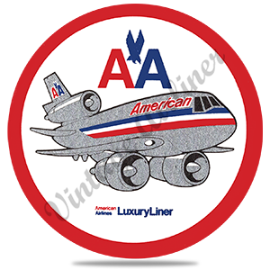 AA DC-10 Old Livery Round Sandstone Coaster