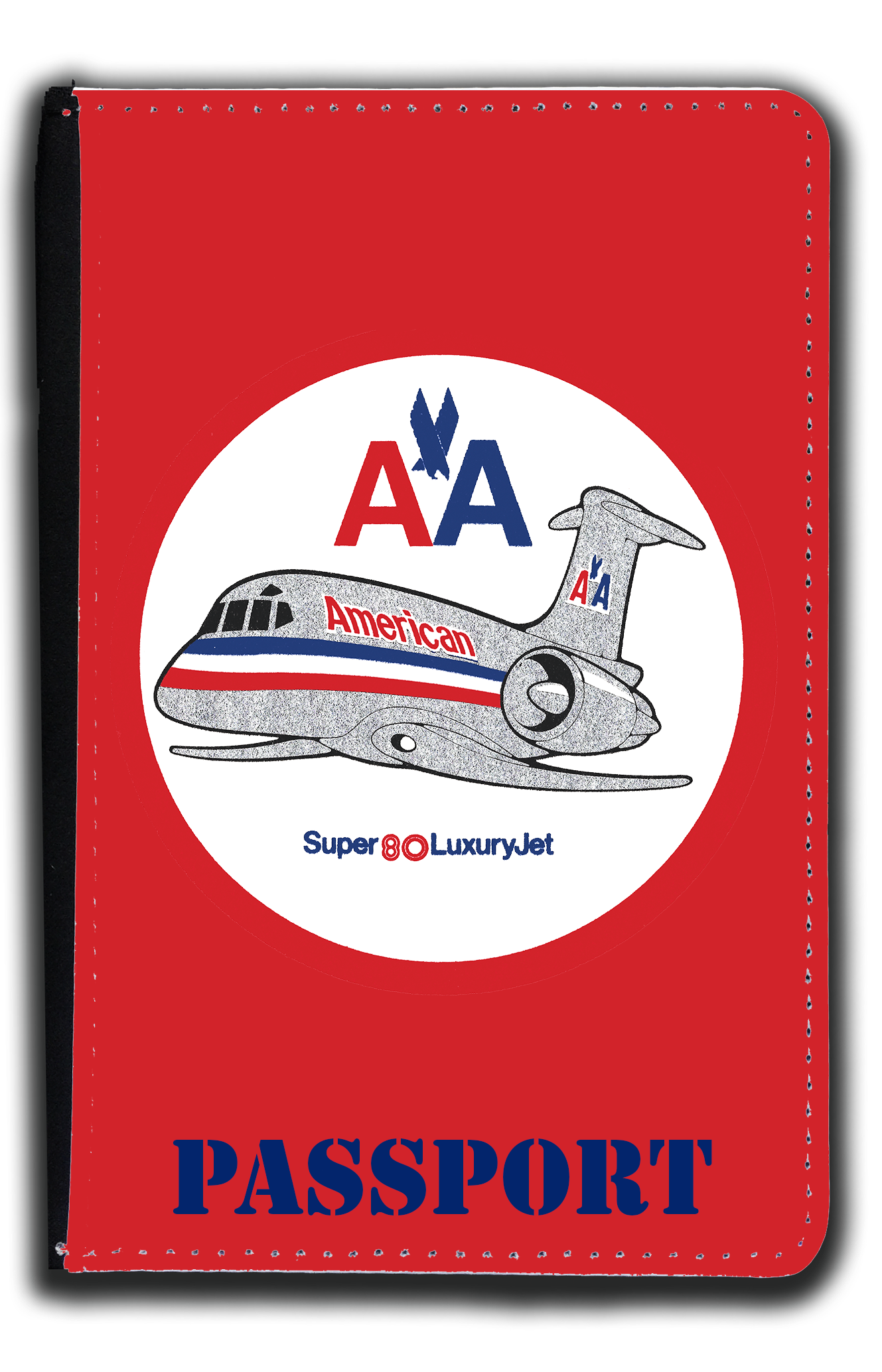 AA MD80 Old Livery Bag Sticker Passport Case