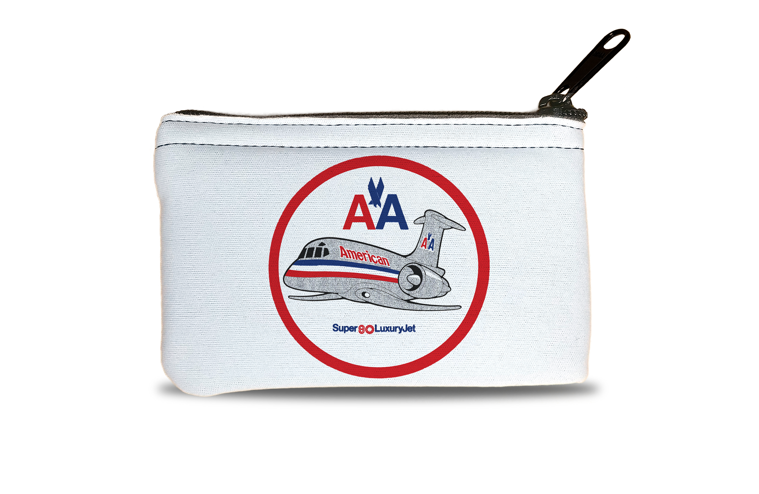 American Airlines MD80 Bag Sticker Rectangular Coin Purse