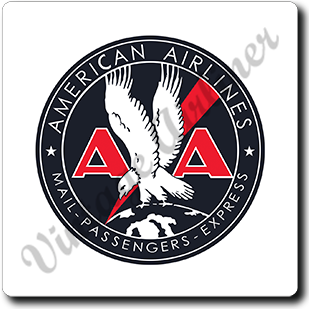 AA Mail Passenger Cargo Bag Sticker Square Sandstone Coaster