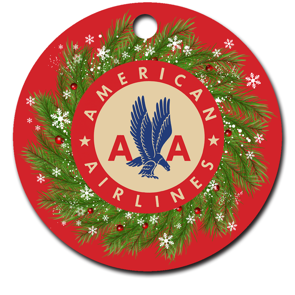 American Airlines Round 40's Bag Sticker Ornaments