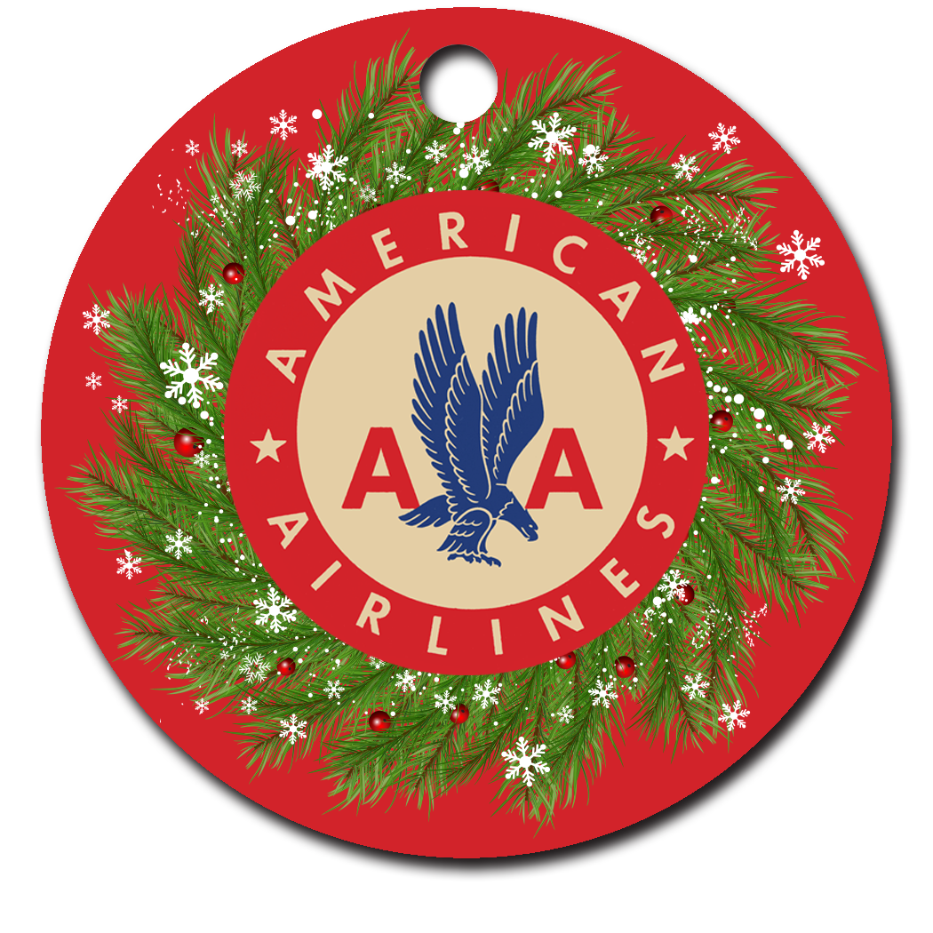 American Airlines Round 40's Bag Sticker Ornaments