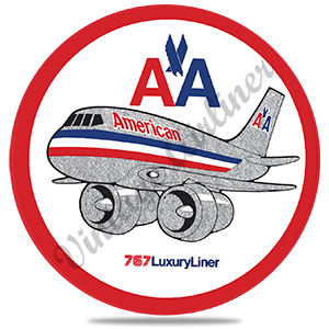 AA 767 Old Livery Round Sandstone Coaster