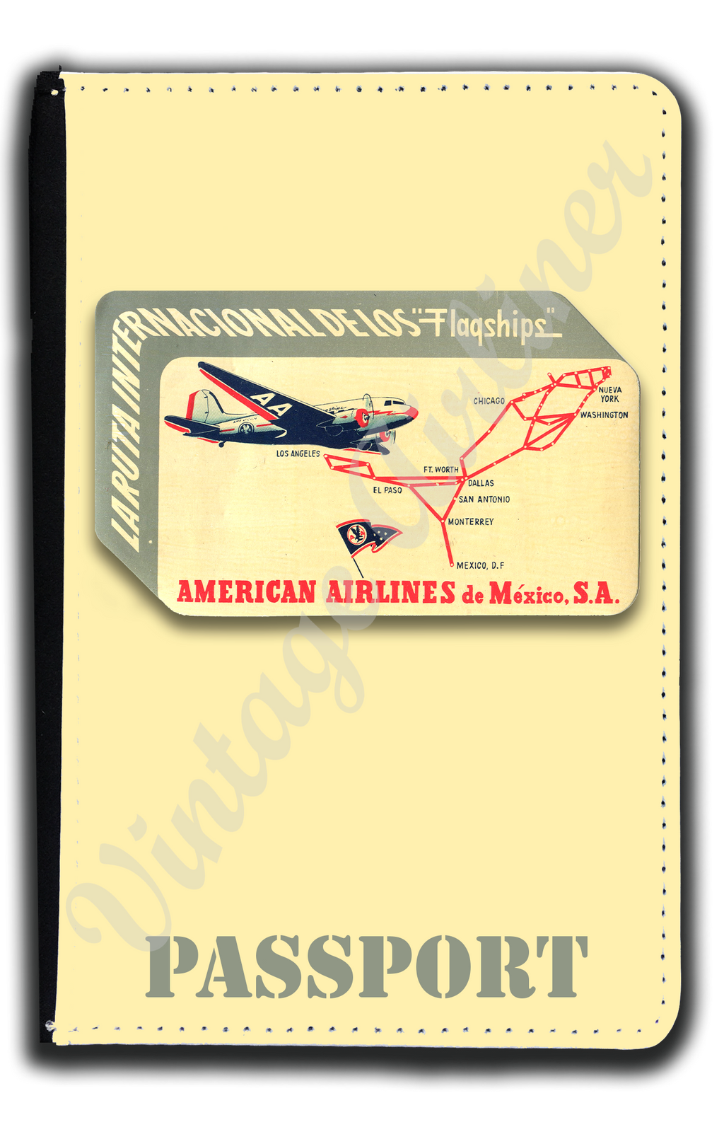 AA 1940's Mexico Service Passport Case