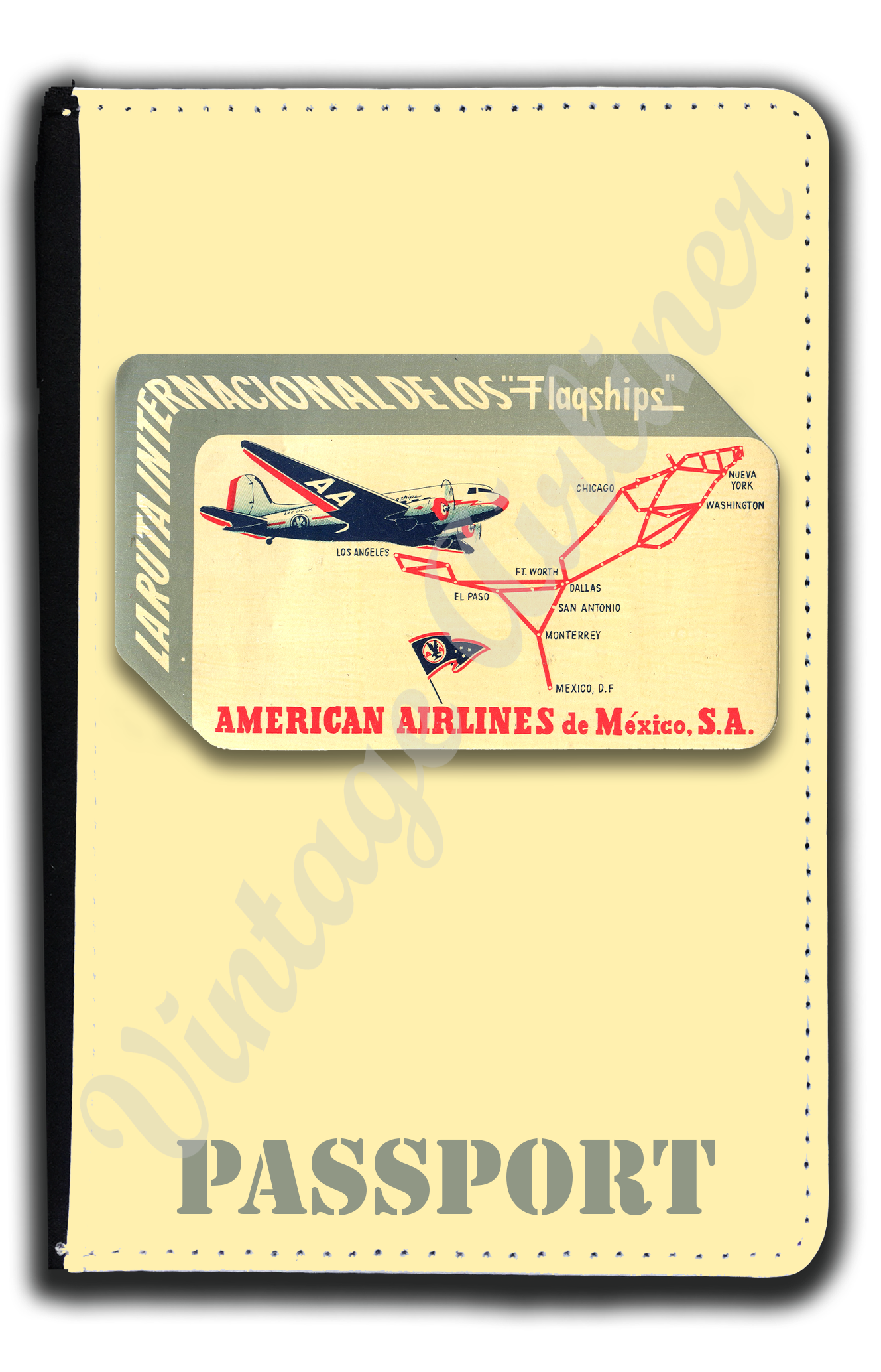 AA 1940's Mexico Service Passport Case