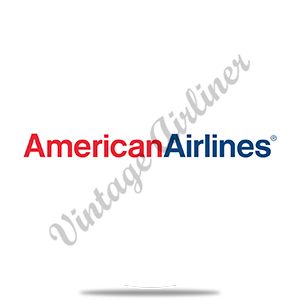 American Airlines in Red and Blue Round Sandstone Coaster