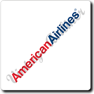 American Airlines in Red and Blue Square Sandstone Coaster