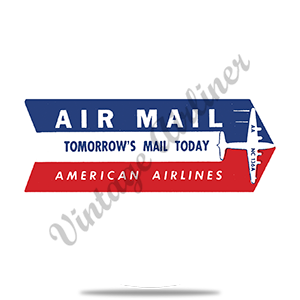 AA Air Mail Sticker Round Sandstone Coaster
