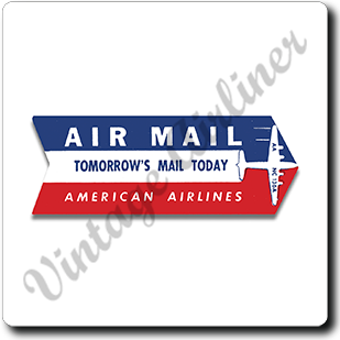AA Air Mail Sticker Square Sandstone Coaster