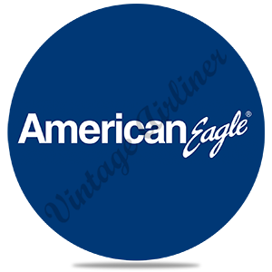 American Eagle Blue Logo Round Sandstone Coaster