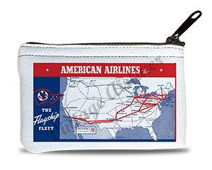 American Airlines Flagship Fleet Route Map Rectangular Coin Purse