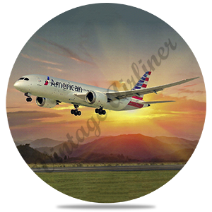 American Airlines 787 Round Sandstone Coaster