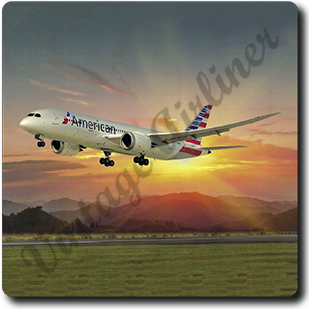 American Airlines 787 Square Sandstone Coaster