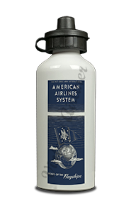 American Airlines 1940's Flagship Timetable Cover Aluminum Water Bottle