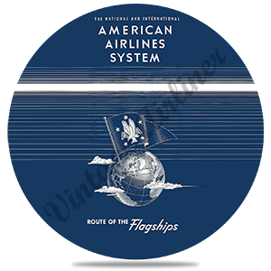 American Airlines 1937 Timetable Cover Round Sandstone Coaster